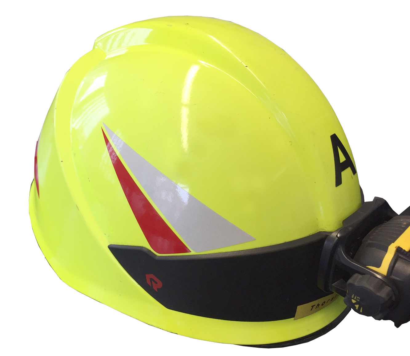 Helmkennzeichnung Feuerwehrhelm Rosenbauer Heros-Smart SILBER-ROT